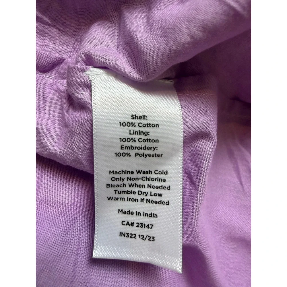 Talbots Purple Cotton Eyelet Midi Shirtdress Lavender boho quiet luxury 14 - Picture 7 of 12